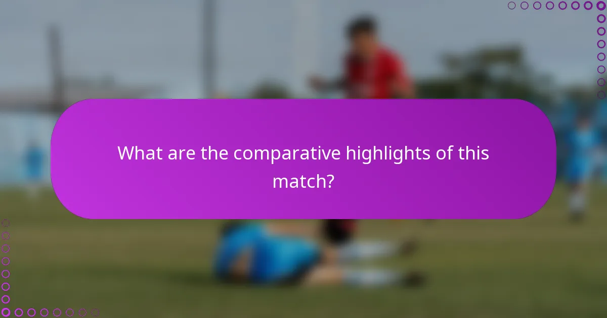 What are the comparative highlights of this match?